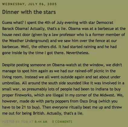 The Vetting - Senator Barack Obama Attended Bill Ayers Barbecue, July 4, 2005